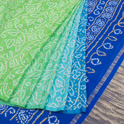 Handcrafted Bandhani Gajji Silk Saree-Rutambhara-RUTAMBHARA