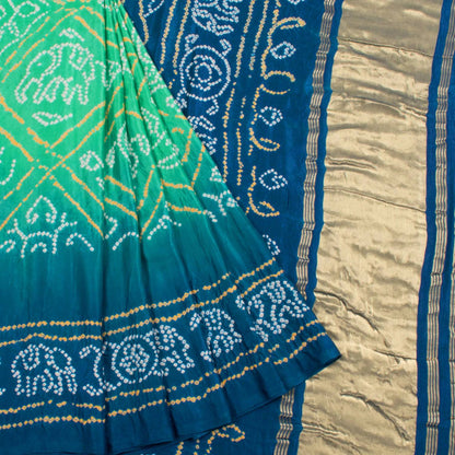 Handcrafted Bandhani Gajji Silk Saree-Rutambhara-RUTAMBHARA
