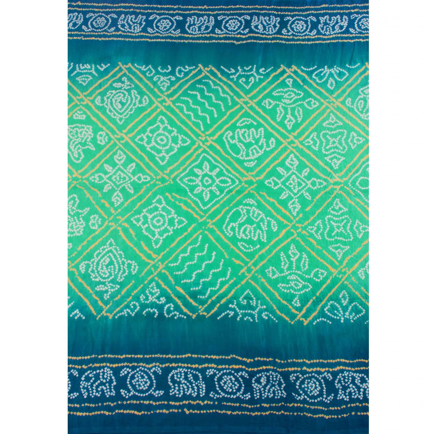 Handcrafted Bandhani Gajji Silk Saree-Rutambhara-RUTAMBHARA