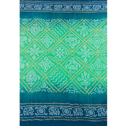 Handcrafted Bandhani Gajji Silk Saree-Rutambhara-RUTAMBHARA