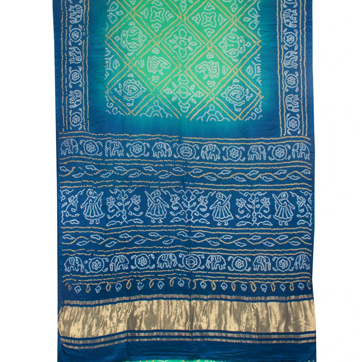 Handcrafted Bandhani Gajji Silk Saree-Rutambhara-RUTAMBHARA