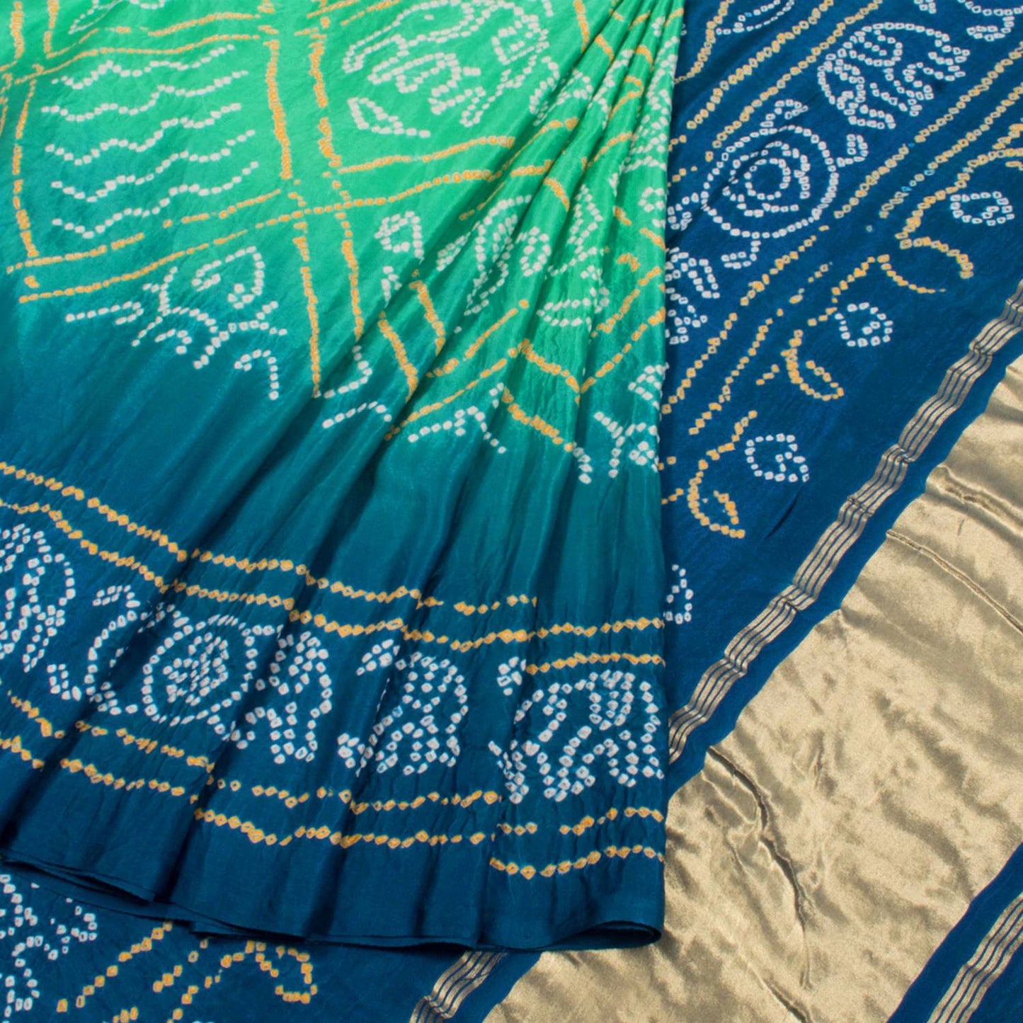Handcrafted Bandhani Gajji Silk Saree