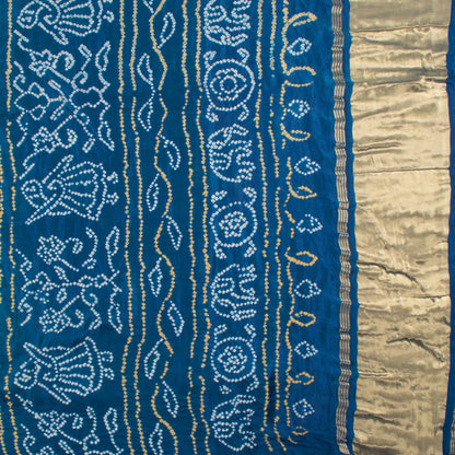 Handcrafted Bandhani Gajji Silk Saree-Rutambhara-RUTAMBHARA