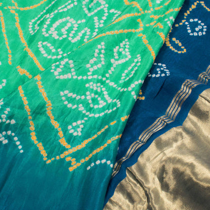 Handcrafted Bandhani Gajji Silk Saree-Rutambhara-RUTAMBHARA