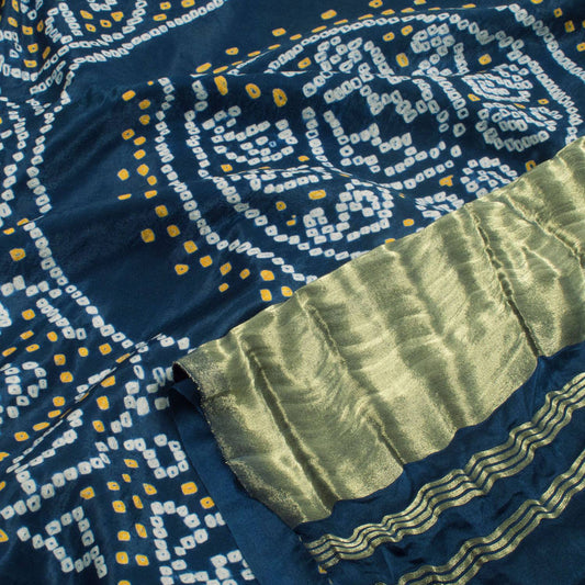 Handcrafted Bandhani Gajji Silk Saree