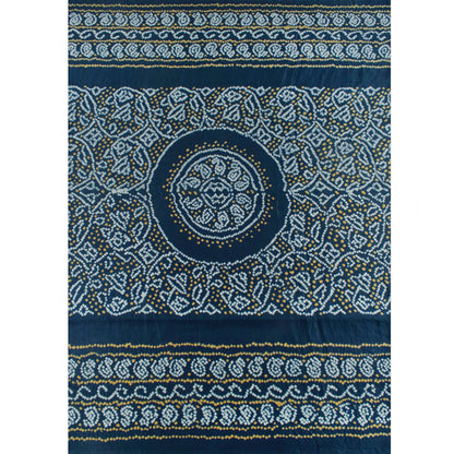 Handcrafted Bandhani Gajji Silk Saree-Rutambhara-RUTAMBHARA