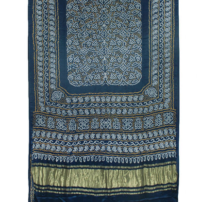 Handcrafted Bandhani Gajji Silk Saree-Rutambhara-RUTAMBHARA