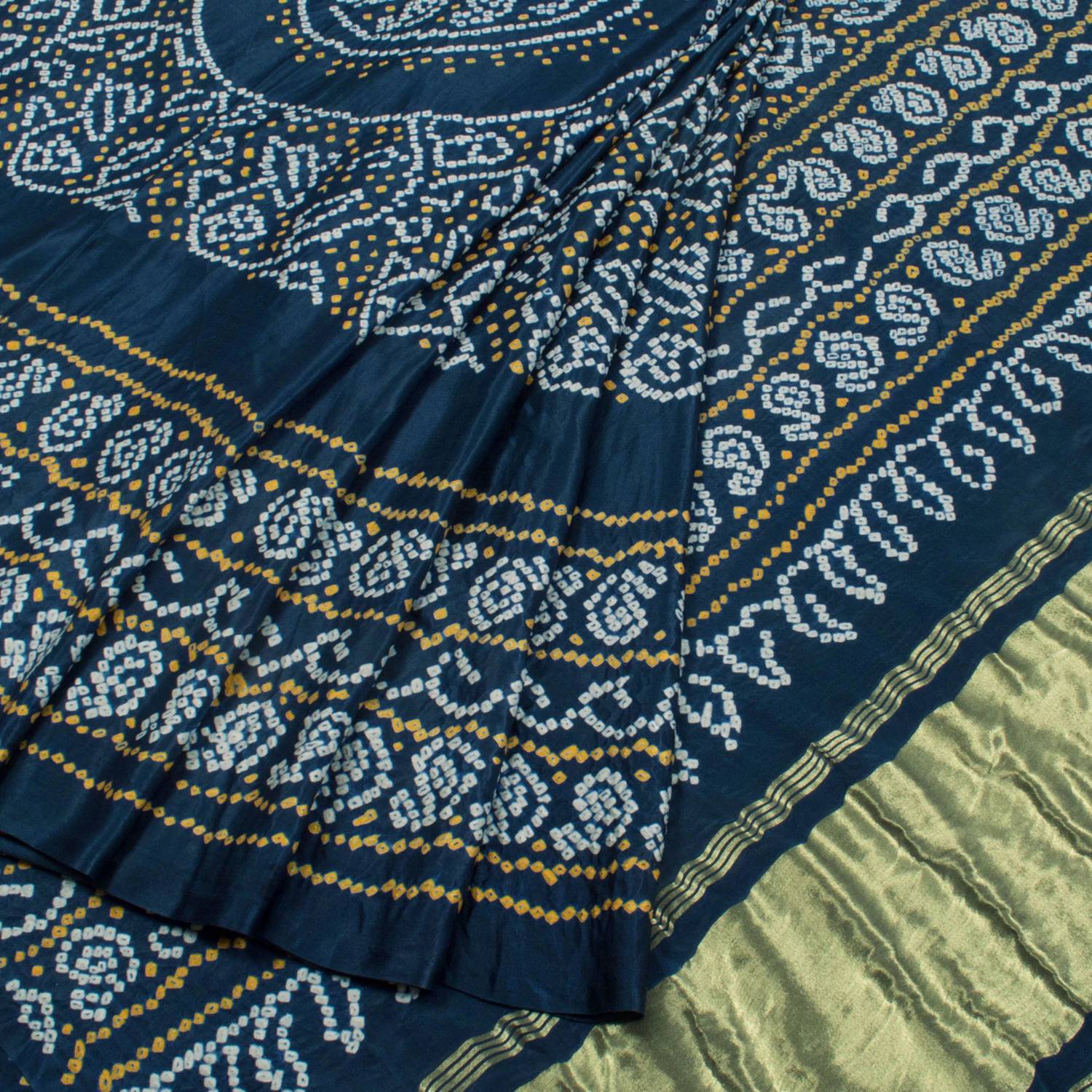 Handcrafted Bandhani Gajji Silk Saree-Rutambhara-RUTAMBHARA