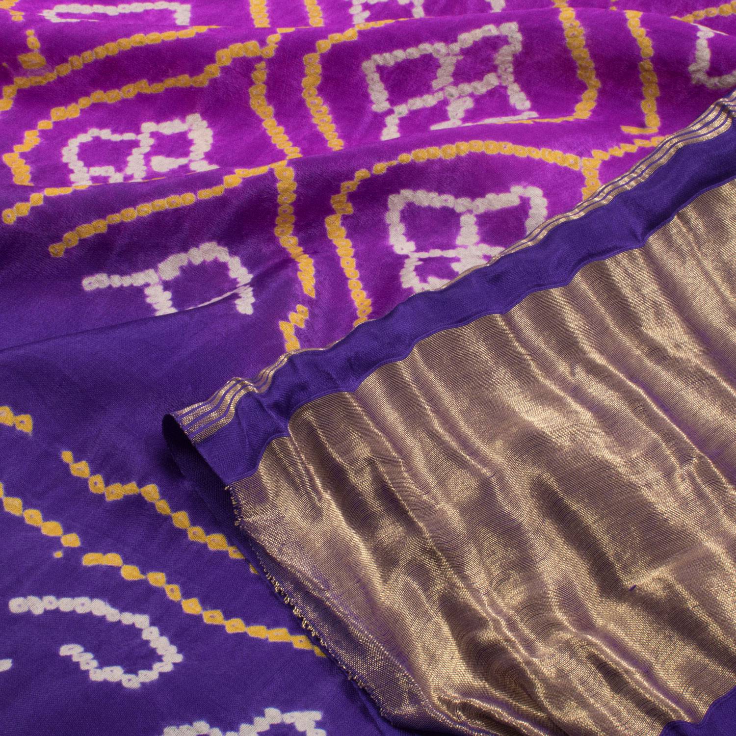 Handcrafted Bandhani Gajji Silk Saree-Rutambhara-RUTAMBHARA