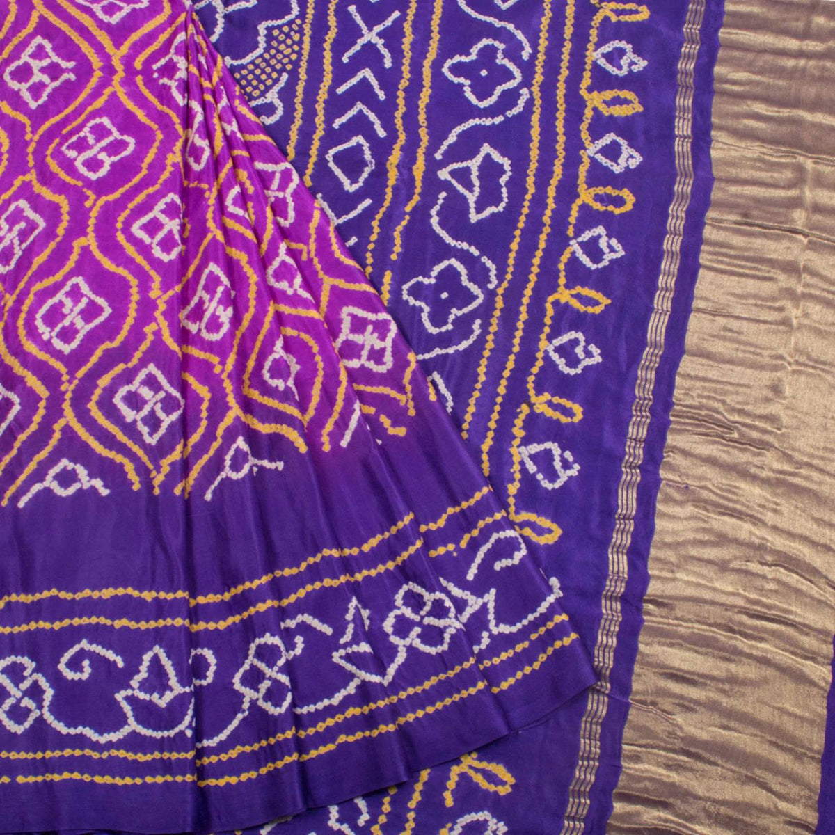 Handcrafted Bandhani Gajji Silk Saree
