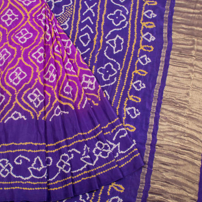 Handcrafted Bandhani Gajji Silk Saree-Rutambhara-RUTAMBHARA