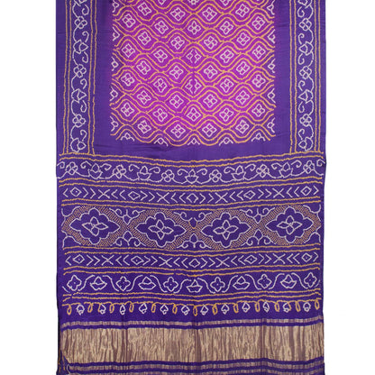 Handcrafted Bandhani Gajji Silk Saree-Rutambhara-RUTAMBHARA