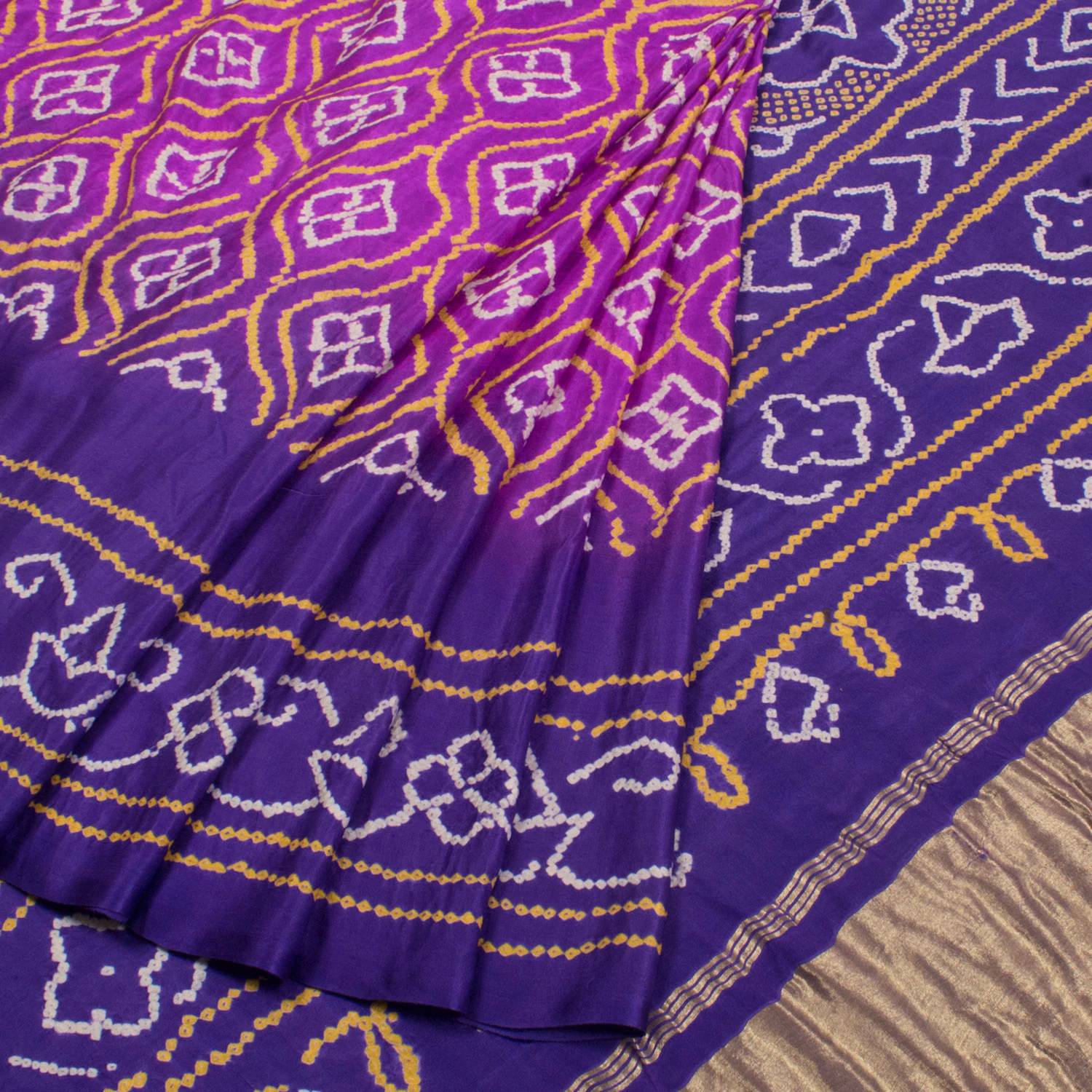 Handcrafted Bandhani Gajji Silk Saree-Rutambhara-RUTAMBHARA