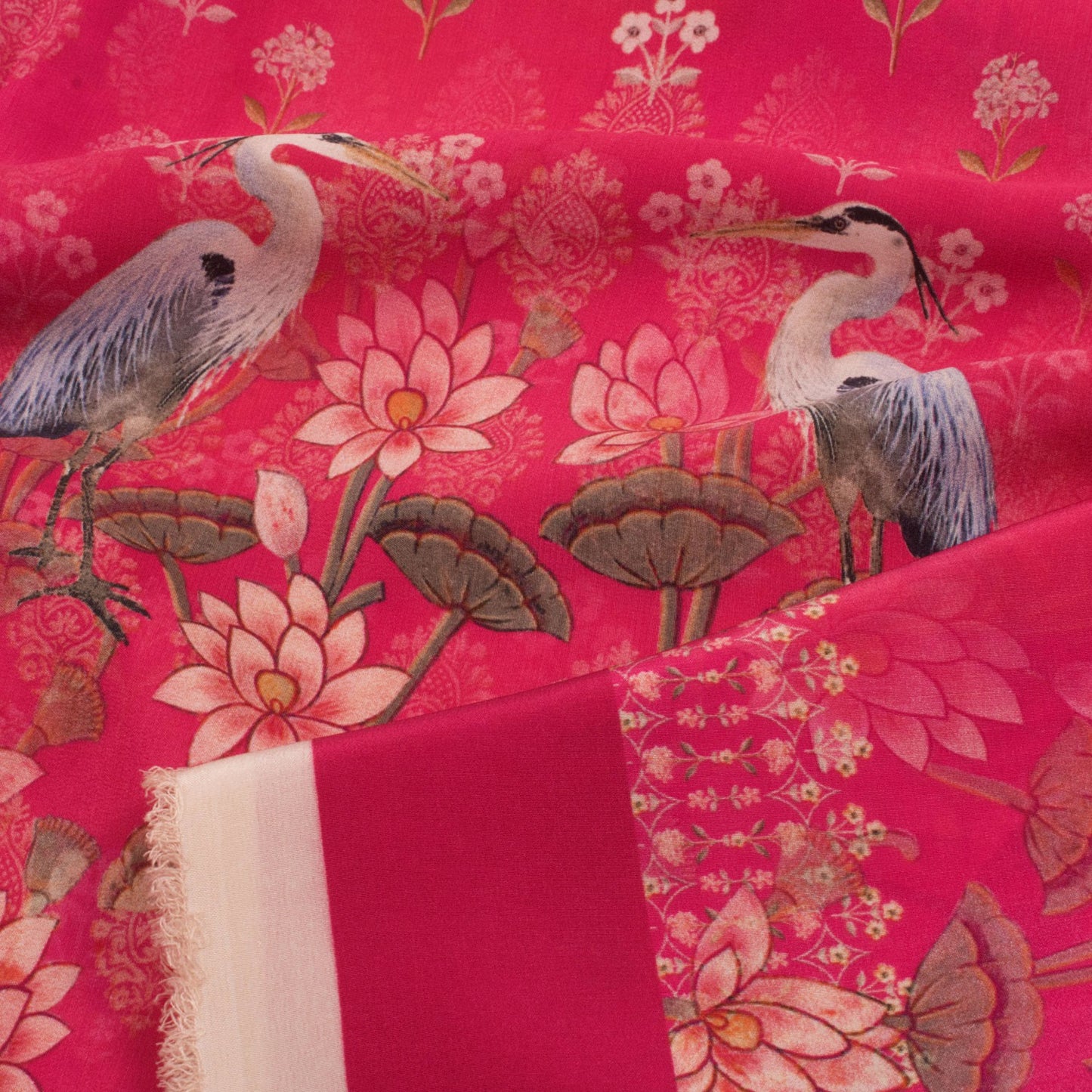 Screen Printed Crepe Silk Salwar Suit Material