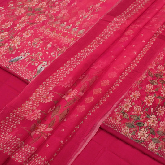 Screen Printed Crepe Silk Salwar Suit Material