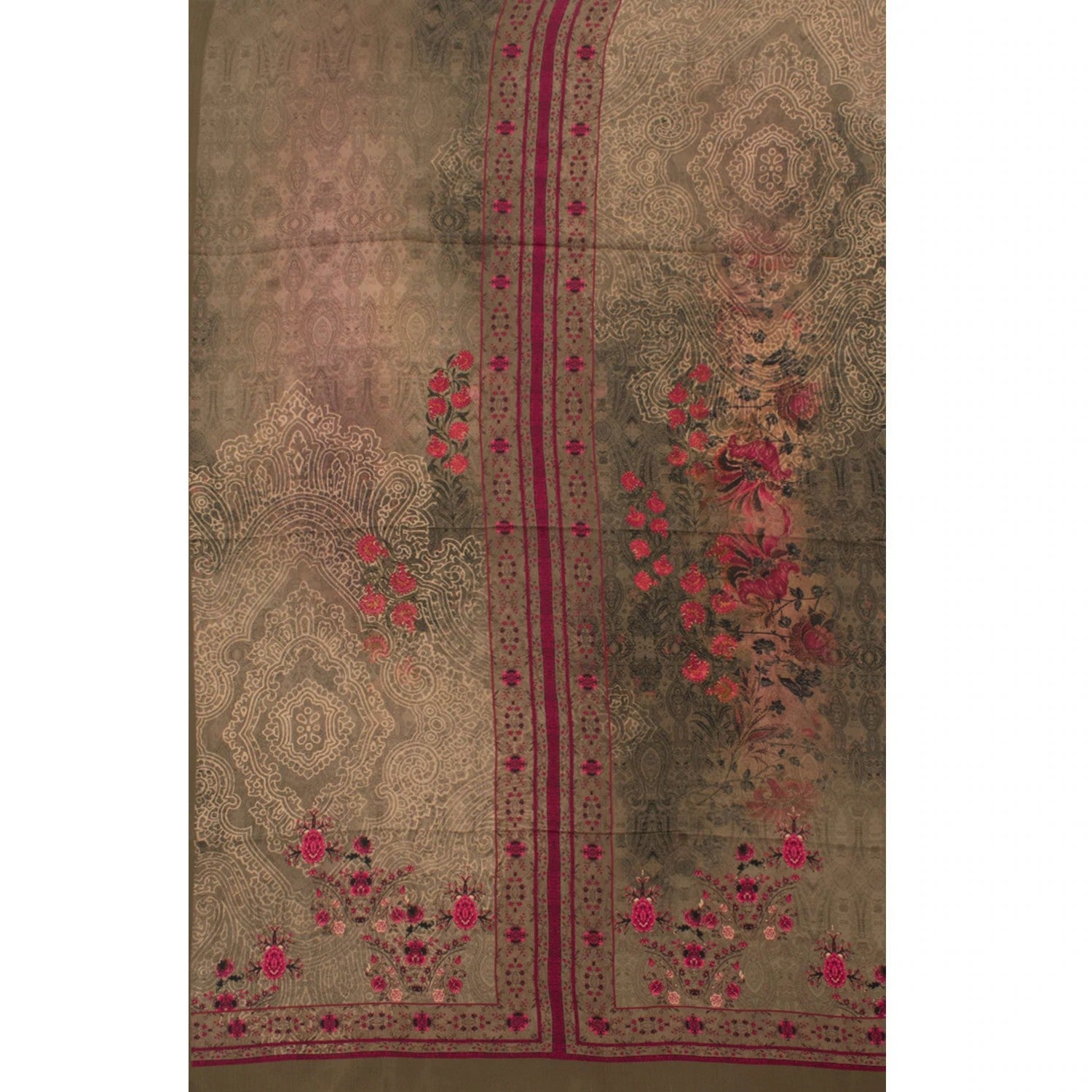 Screen Printed Crepe Silk Salwar Suit Material