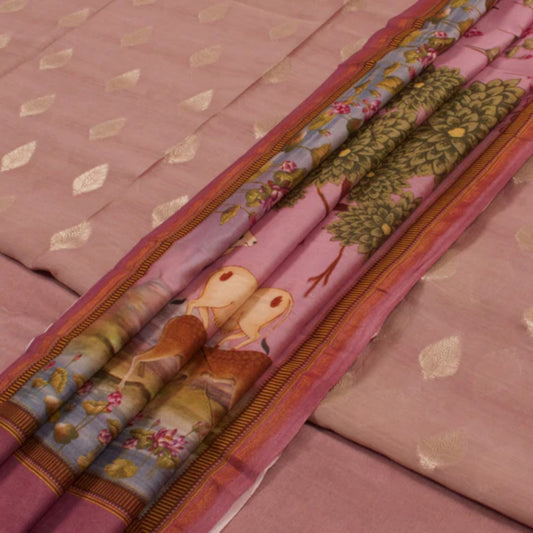 Handwoven Banarasi Muga Silk Salwar Suit Material