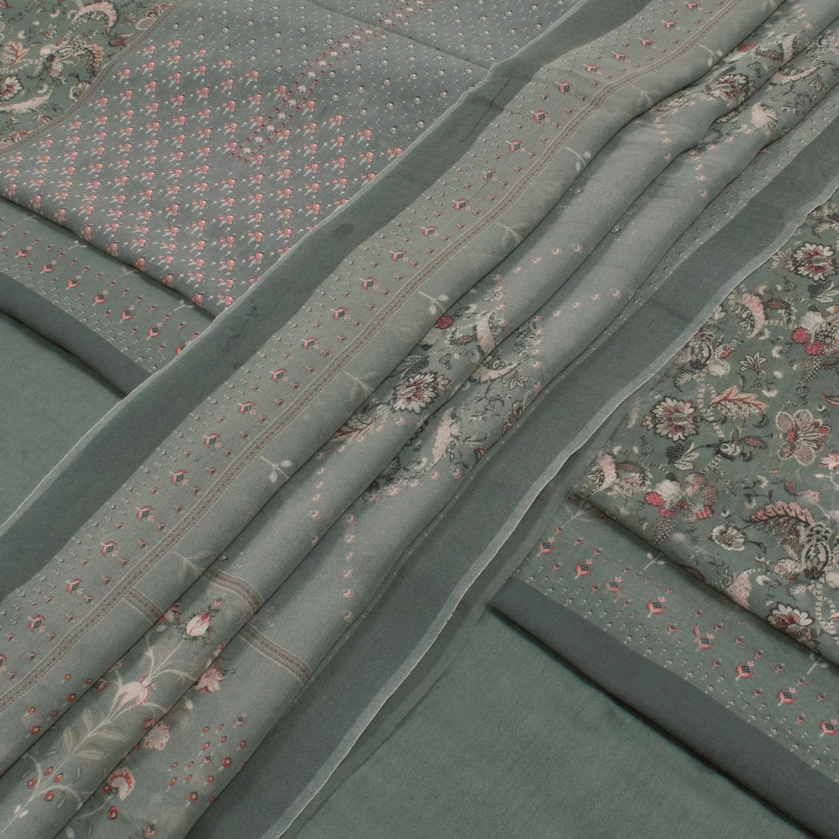Screen Printed Giza Cotton Salwar Suit Material