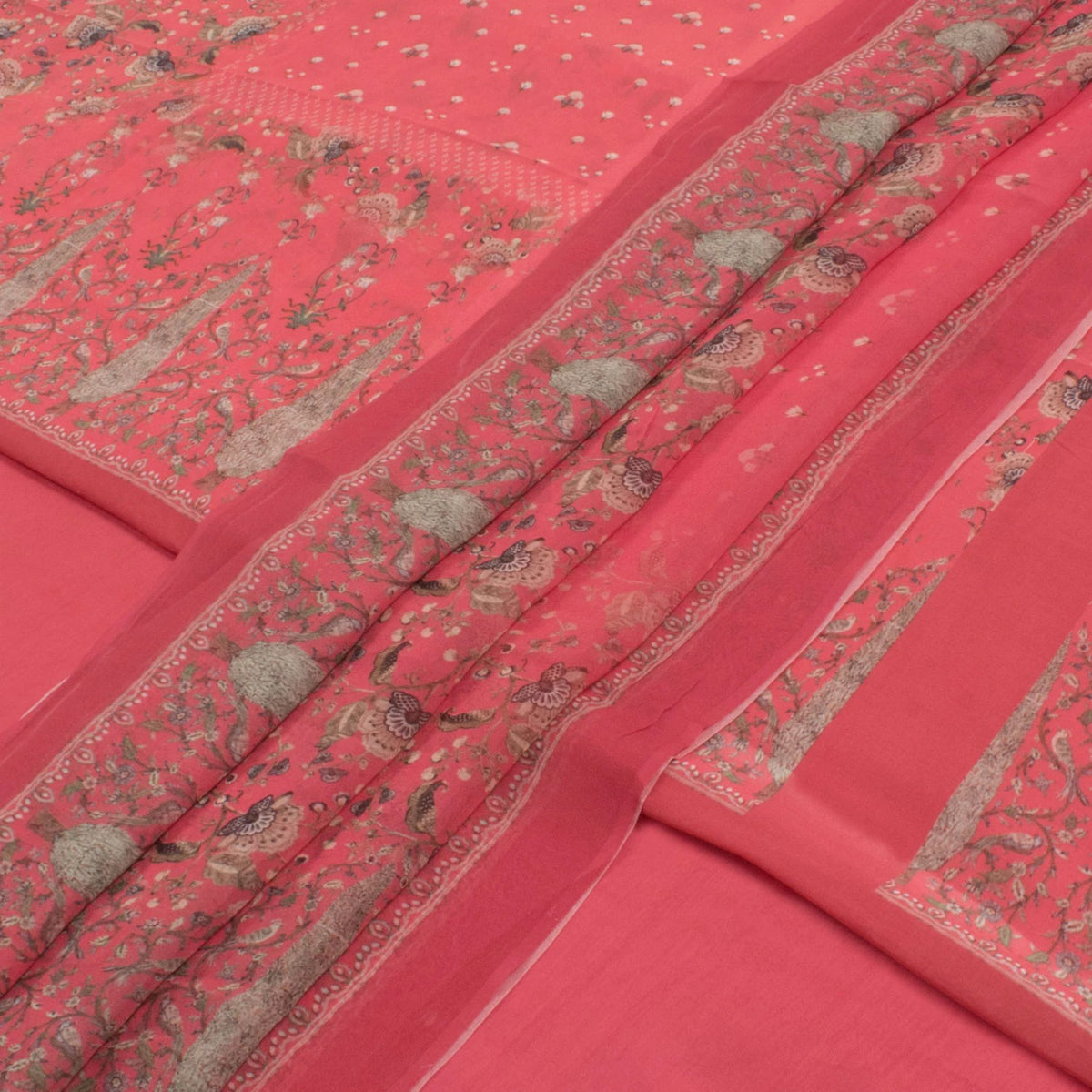 Screen Printed Giza Cotton Salwar Suit Material