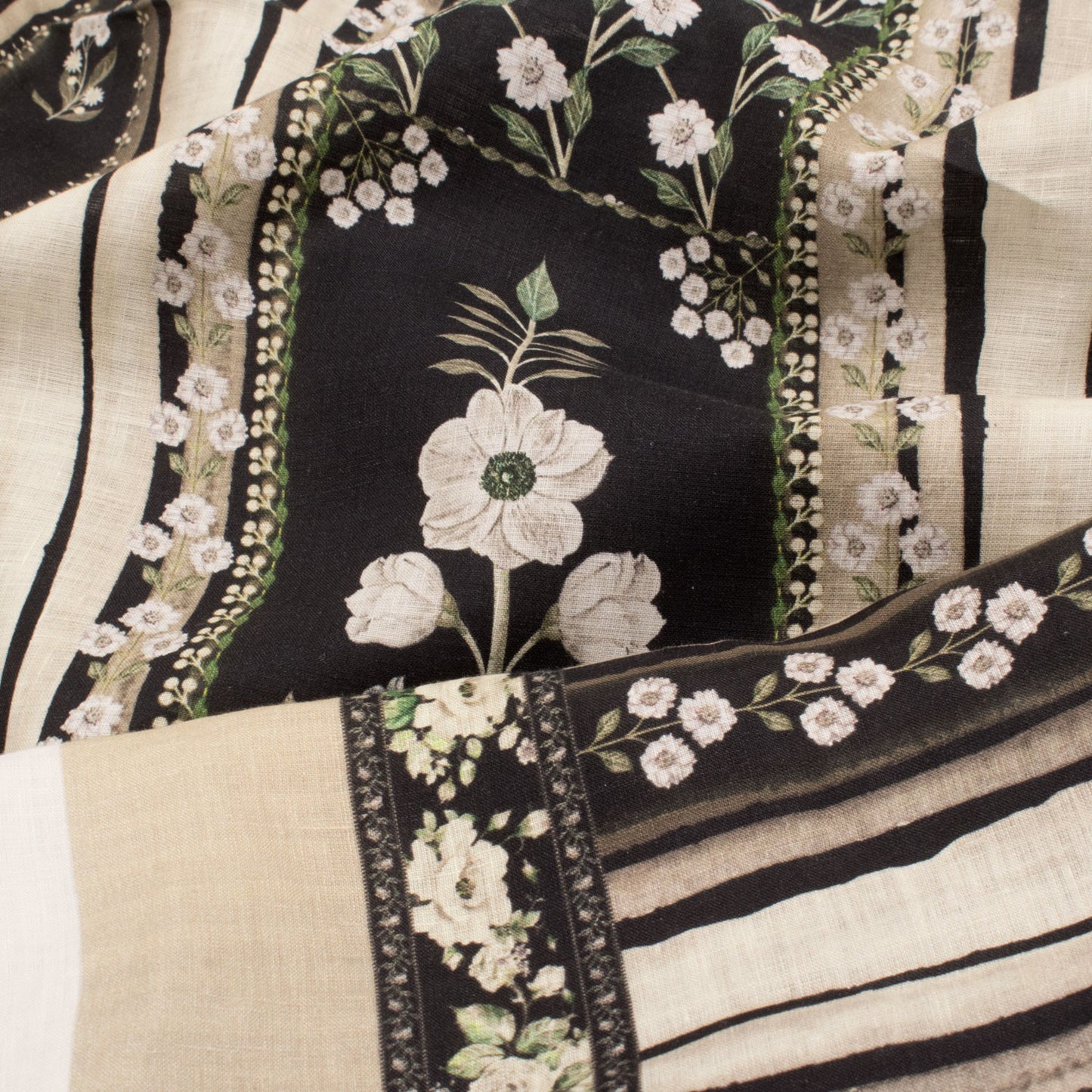 Screen Printed Linen Silk Salwar Suit Material