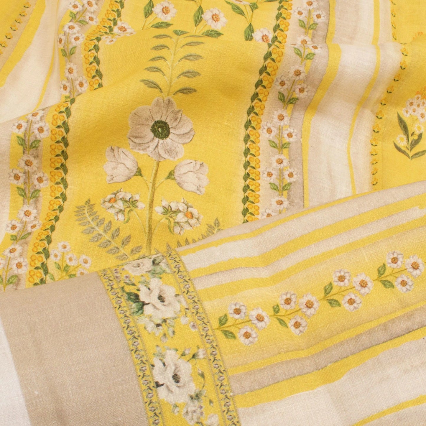 Screen Printed Linen Silk Salwar Suit Material