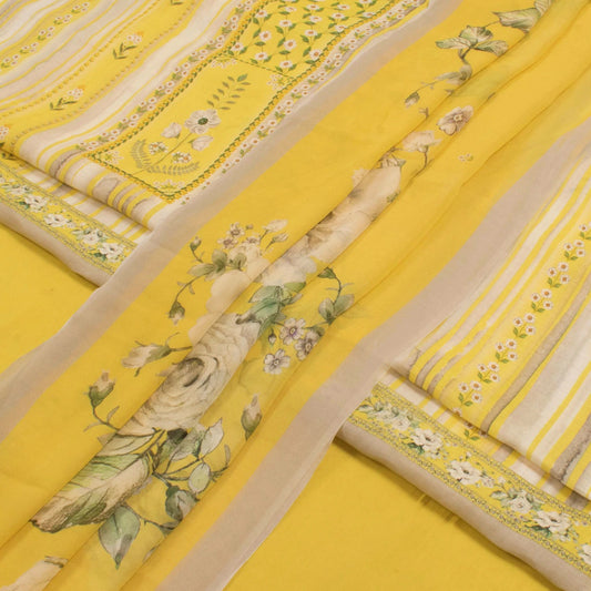 Screen Printed Linen Silk Salwar Suit Material