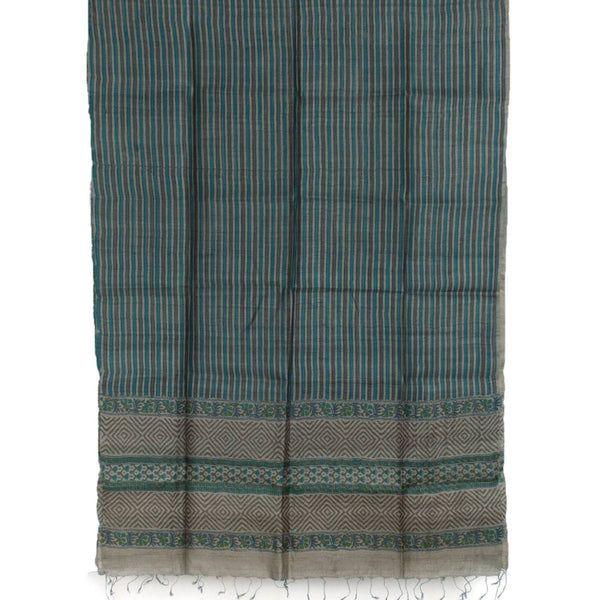 Hand Block Printed Geecha Silk Salwar Suit Material-Rutambhara-RUTAMBHARA