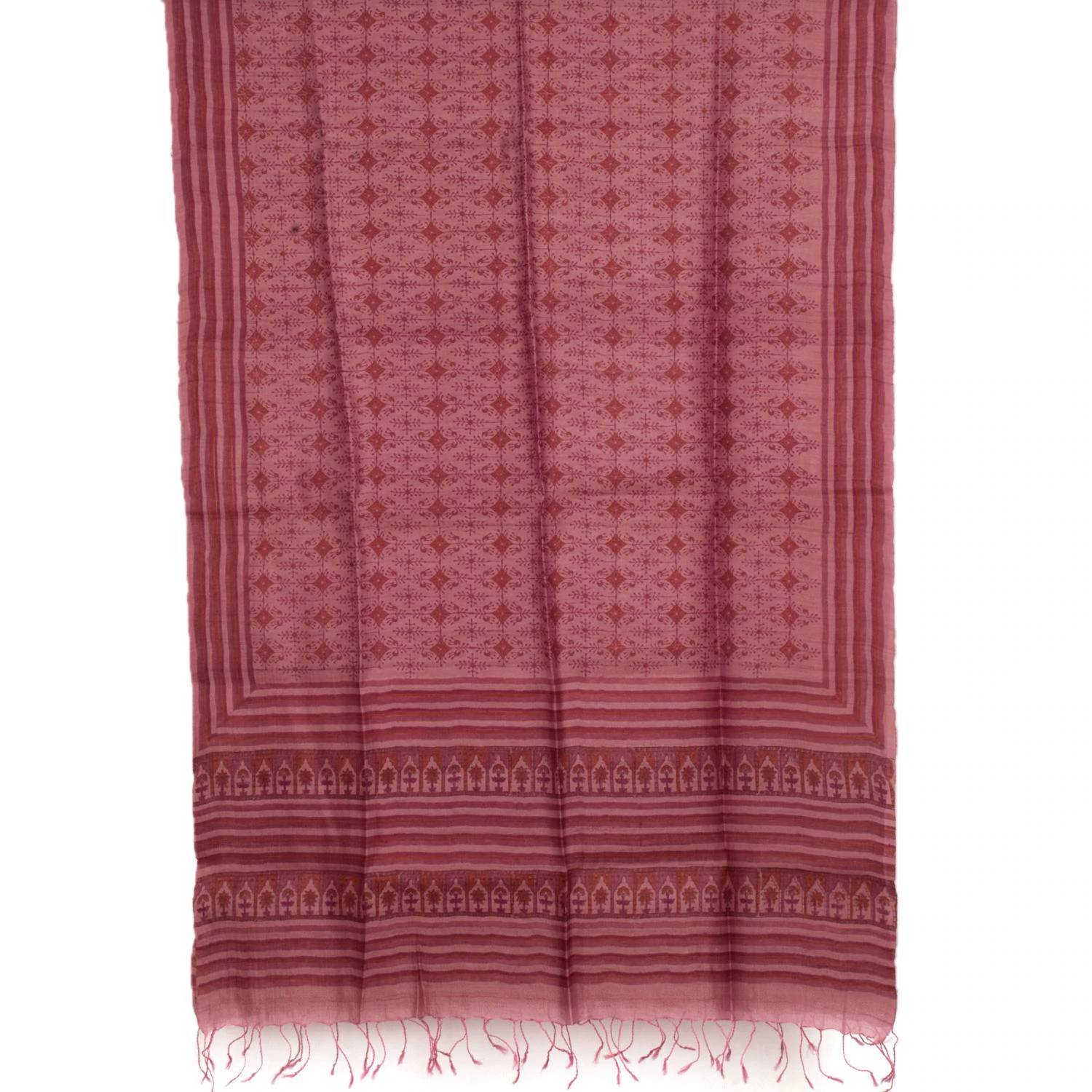 Hand Block Printed Geecha Silk Salwar Suit Material