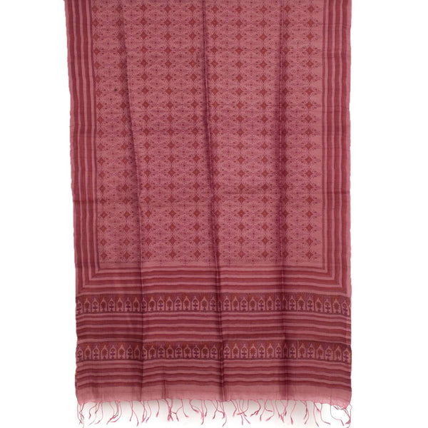 Hand Block Printed Geecha Silk Salwar Suit Material-Rutambhara-RUTAMBHARA