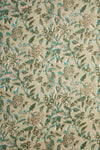 Siyahi - Beige And Teal Floral On Beige Base Fabric