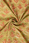 Siyahi - Green With Floral Border Cotton Fabric