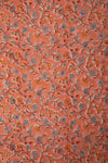 Siyahi - Peach Floral Sanganeri Cotton Fabric