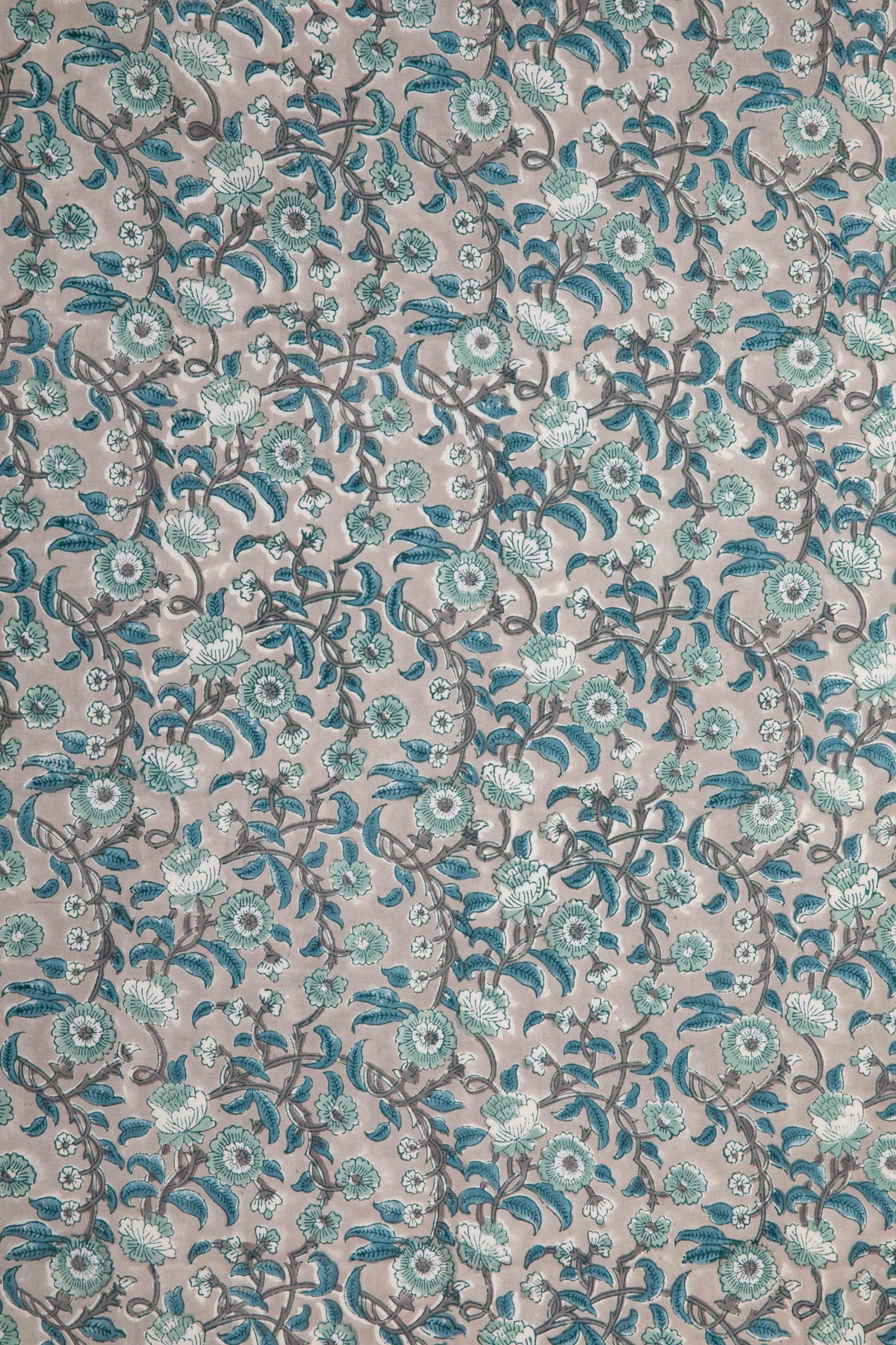 Siyahi - Sanganeri Pastel Floral Design Print Fabric