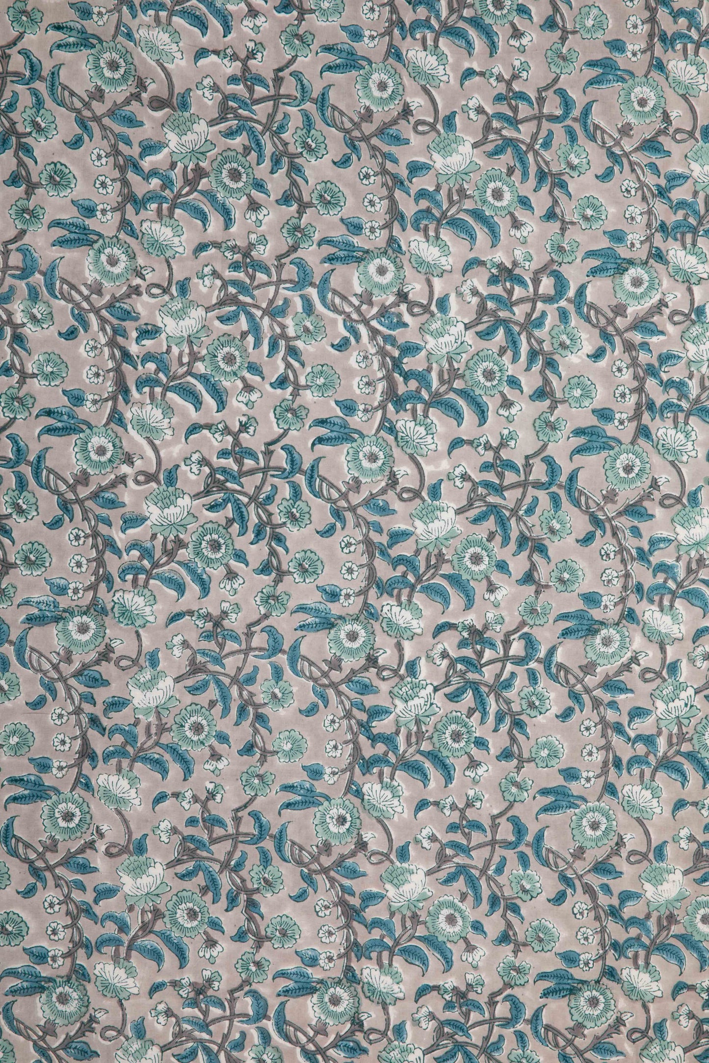 Siyahi - Sanganeri Pastel Floral Design Print Fabric