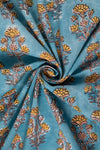 Siyahi-Yellow Floral Buta Sanganeri Cotton Fabric