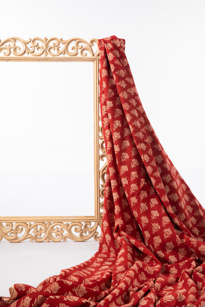 Siyahi - Traditional Bagh Print With Hand Made Floral Motif-Rutambhara-RUTAMBHARA