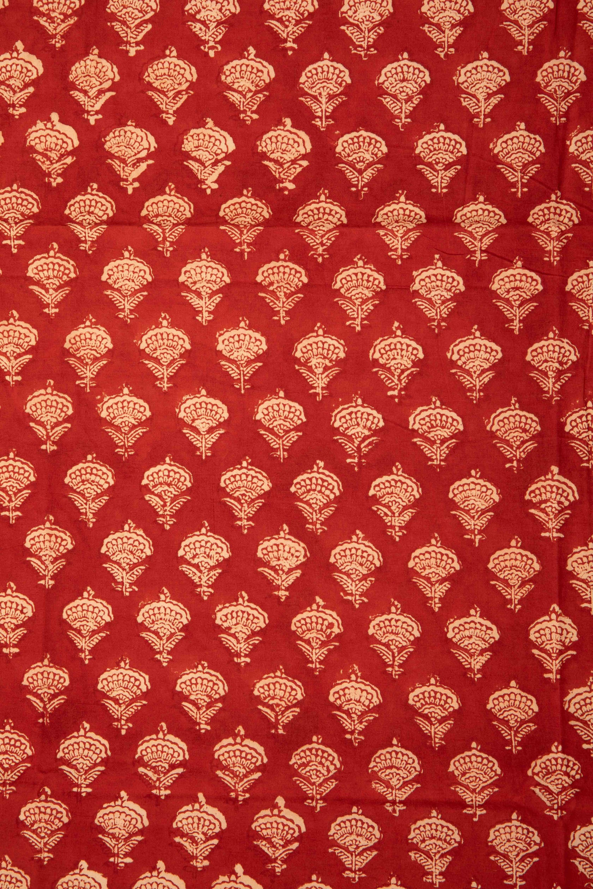 Siyahi - Traditional Bagh Print With Hand Made Floral Motif-Rutambhara-RUTAMBHARA