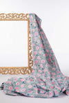 Siyahi-Sky Blue Floral Cotton Fabric