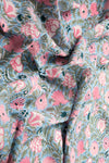 Siyahi-Sky Blue Floral Cotton Fabric