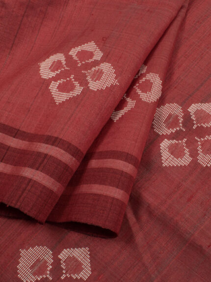 Pure Tussar Silk Saree - Dark Red