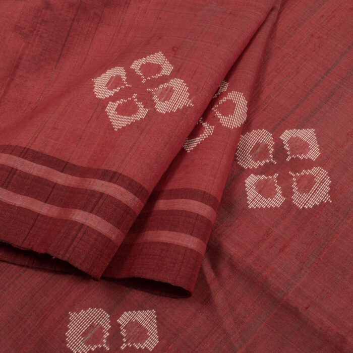 Pure Tussar Silk Saree - Dark Red