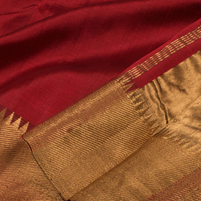 Red Handwoven Mangalgiri Silk Saree